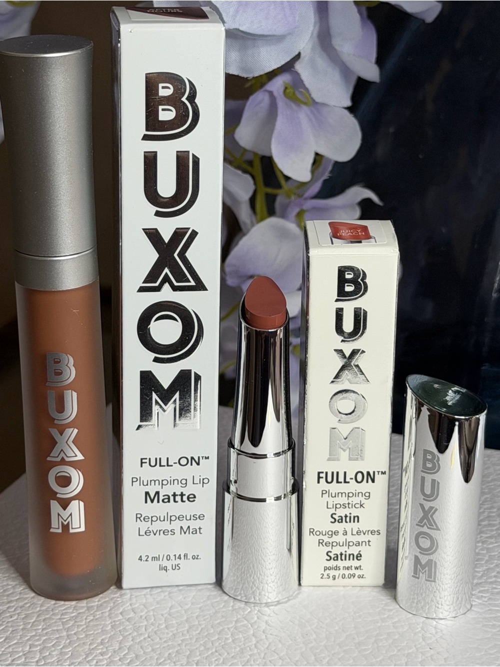 Buxom Full-On Lip Duo – Matte & Satin Nude Brown